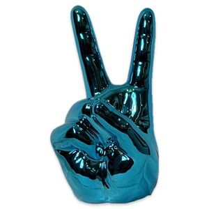 Teal chromed Ceramic Peace Sign